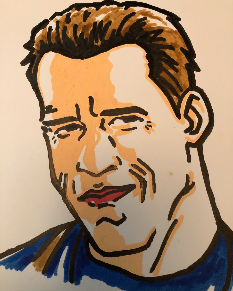 似顔絵 ペン画 アーノルドシュワルツェネッガー #似顔絵 #イラスト