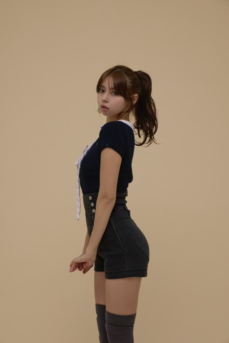 Suzy ribbon tops color gray/navy ¥12,100-tax in コットンニットに