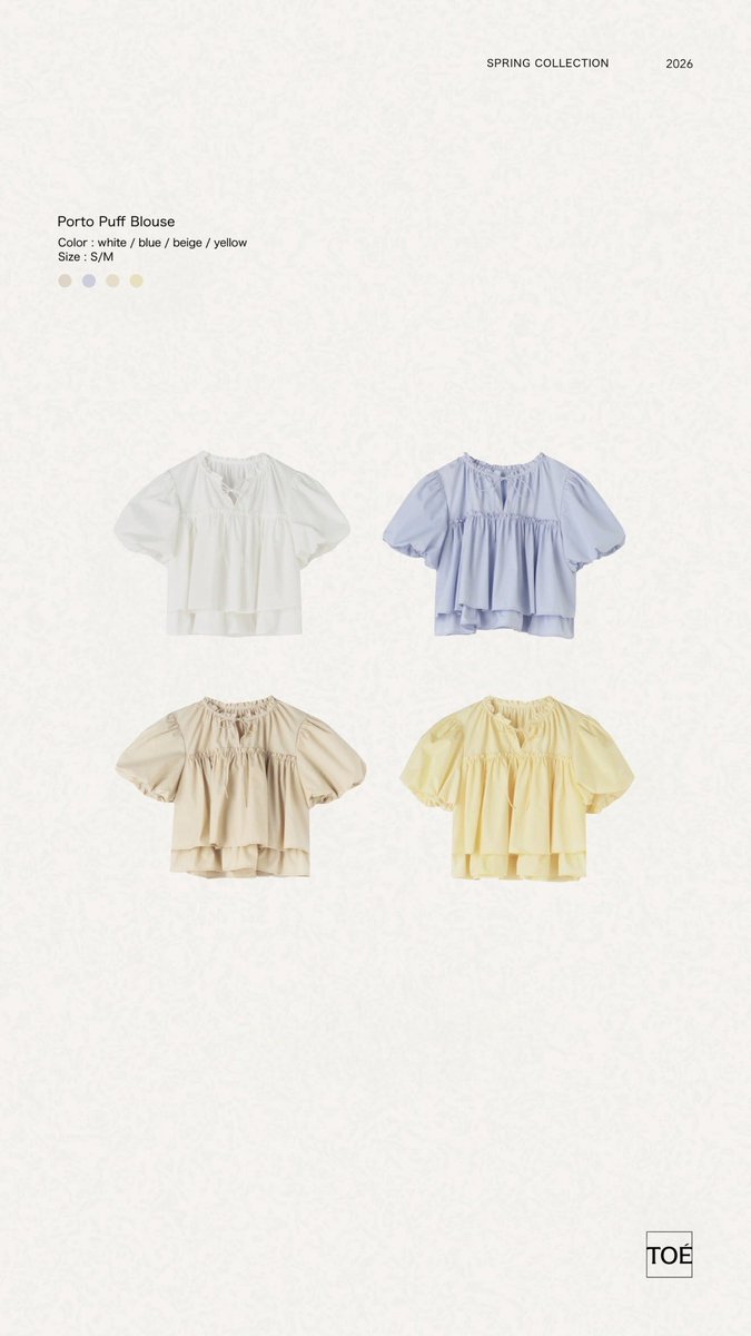 THE TOÉ ・Porto Puff Blouse #thetoé