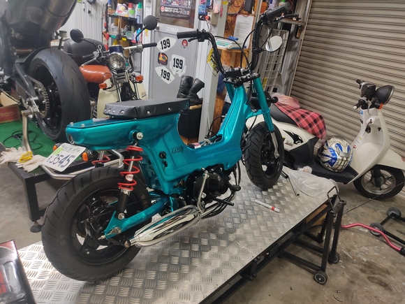 ☆ポン付けワンオフ シャリー仕様モンキー純正フォーク 男の5センチ