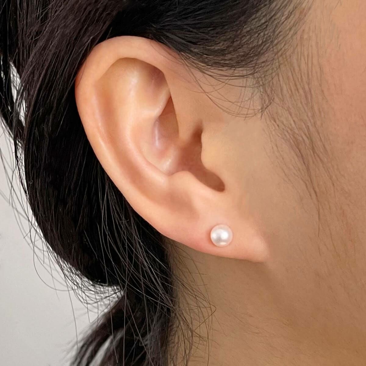 WEB限定】あこや真珠 スタッドピアス 5.5-6.0mm K18YG/K14WG | あこや