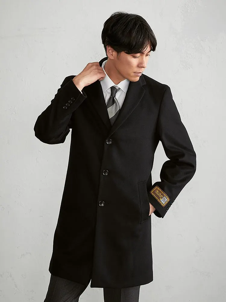 カシミヤブレンド ウールチェスターコート ブラック | P.S.FA公式通販