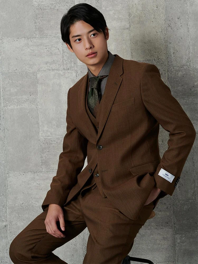 ブラウン 【EDWINコラボ】デニムライク ウールセットアップ ジャケット