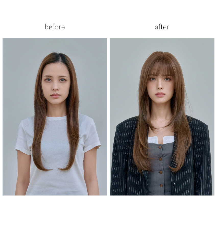 手植えトップカバー) リアルスキン シースルーバング ゆるふわカール