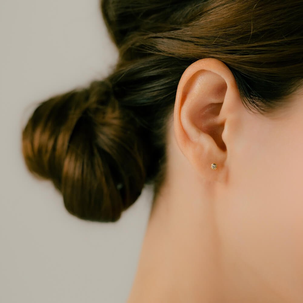 引っかからない・つけっぱなしピアス │K18/Pt ダイヤモンド 失くし