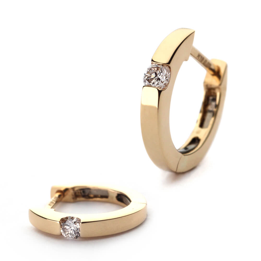 K18 プラチナ ダイヤモンドフープピアス│引っかからない・片耳用