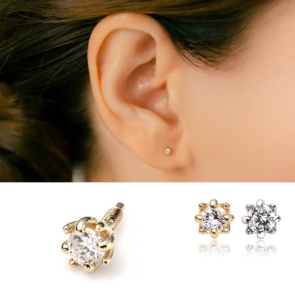 セカンドピアスにオススメ│K10 ダイヤモンド 軟骨ピアス – PICOLLET
