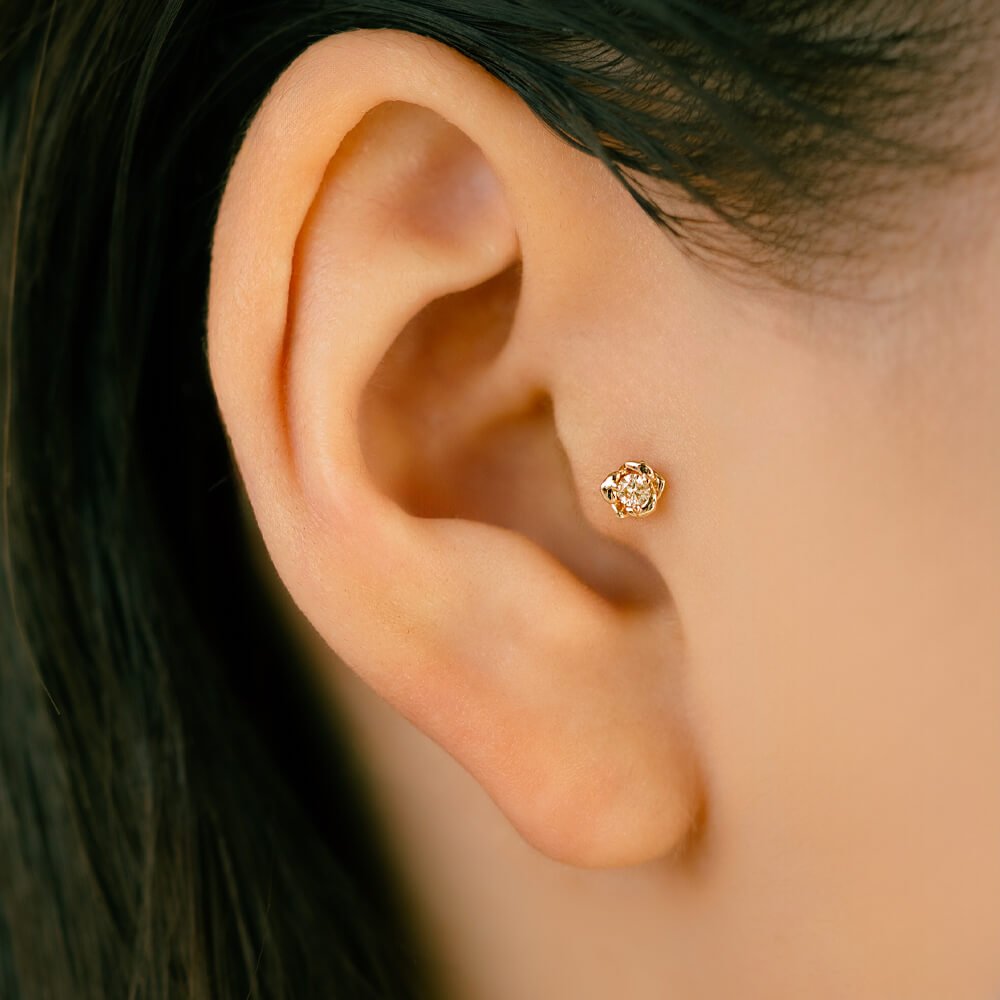 Rose Body Piercing │ Rose Motif · Cute Rose Cartilage Piercing