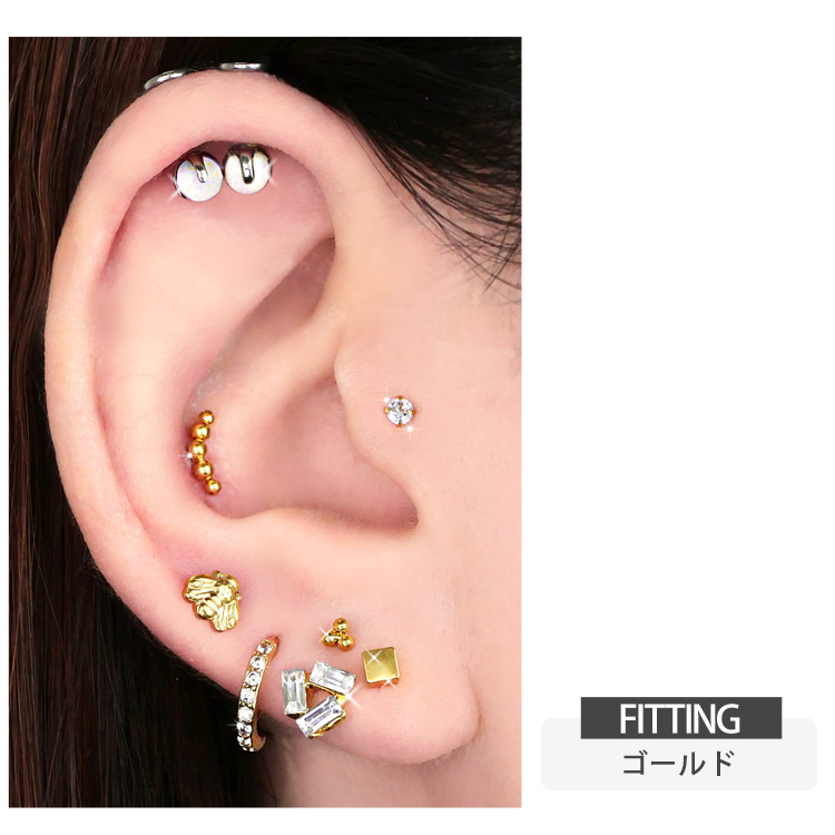 ボディピアス [Soeur de Nana] シンプルスクエアバーベル/16G スクエア