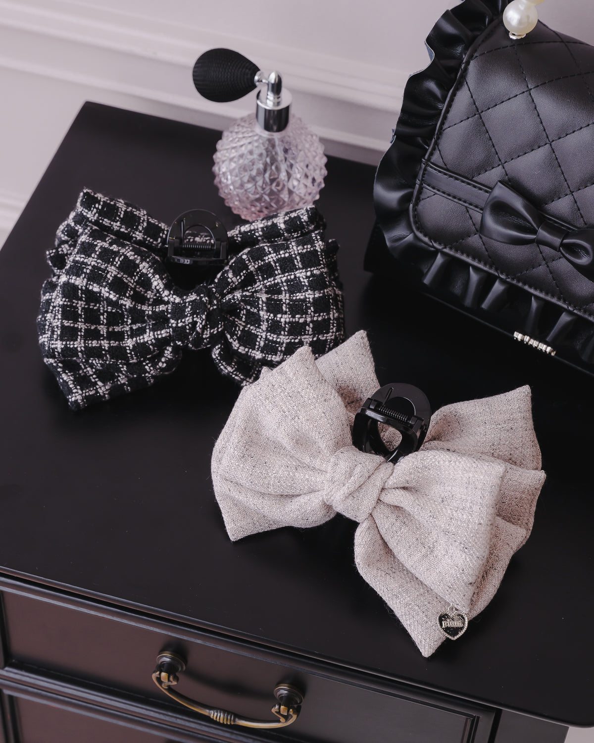 ビッグリボンツイードヘアクリップ – pium