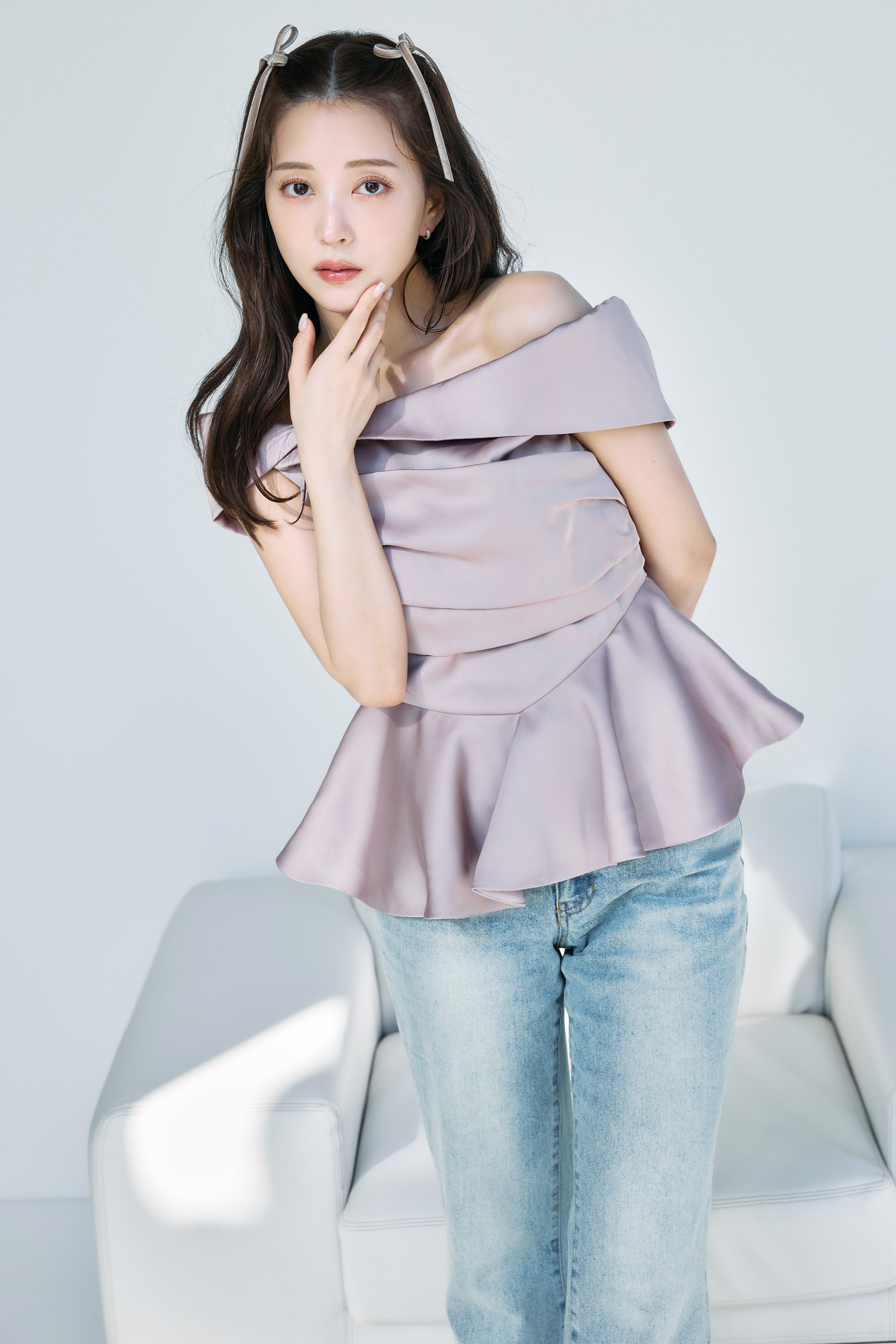 ロマンティックサテンぺプラムトップス – poláura OFFICIAL ONLINE STORE