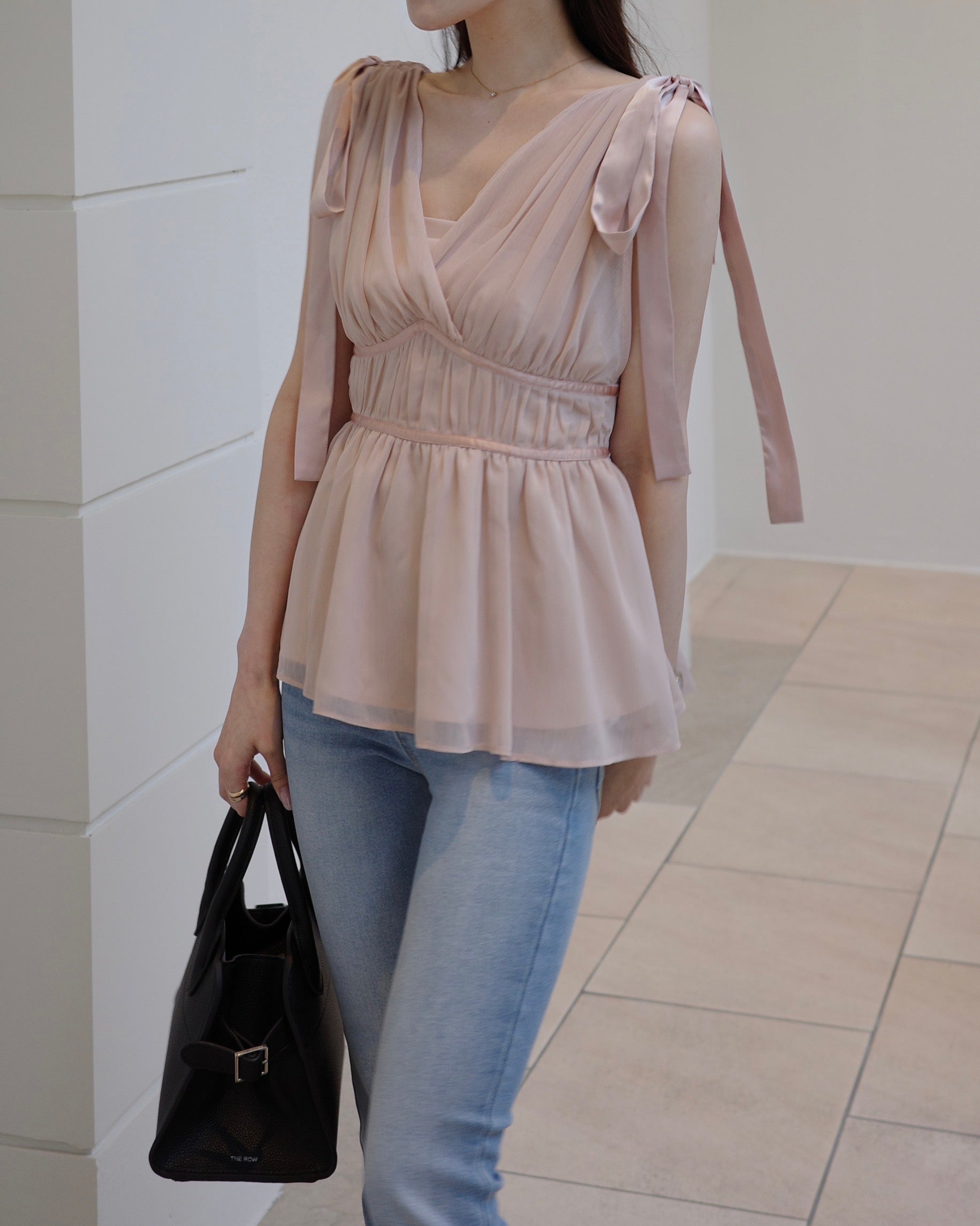 ショルダーリボンシフォンブラウス – poláura OFFICIAL ONLINE STORE