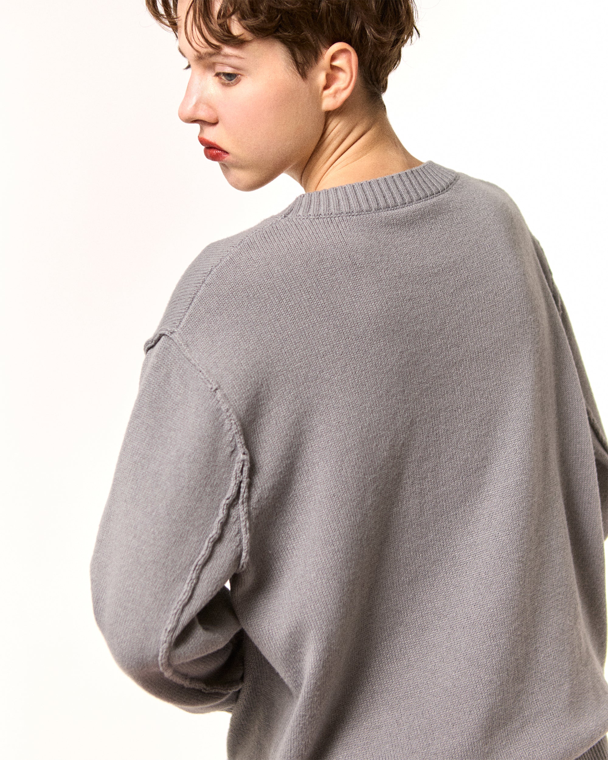 Red bouquet intarsia knit