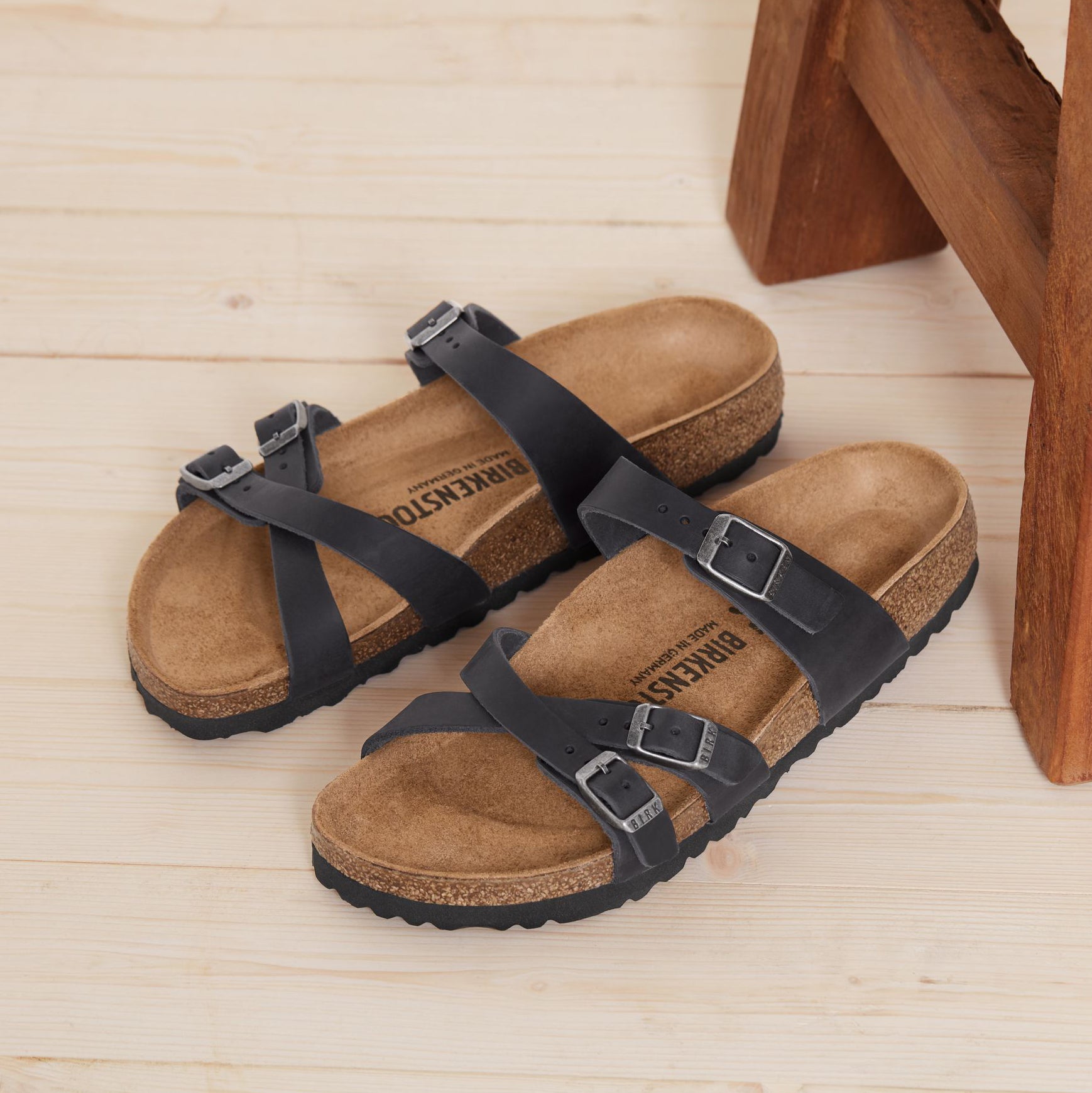 Birkenstock Franca Sandal – Black Oiled Leather | Plaza Shoe Store