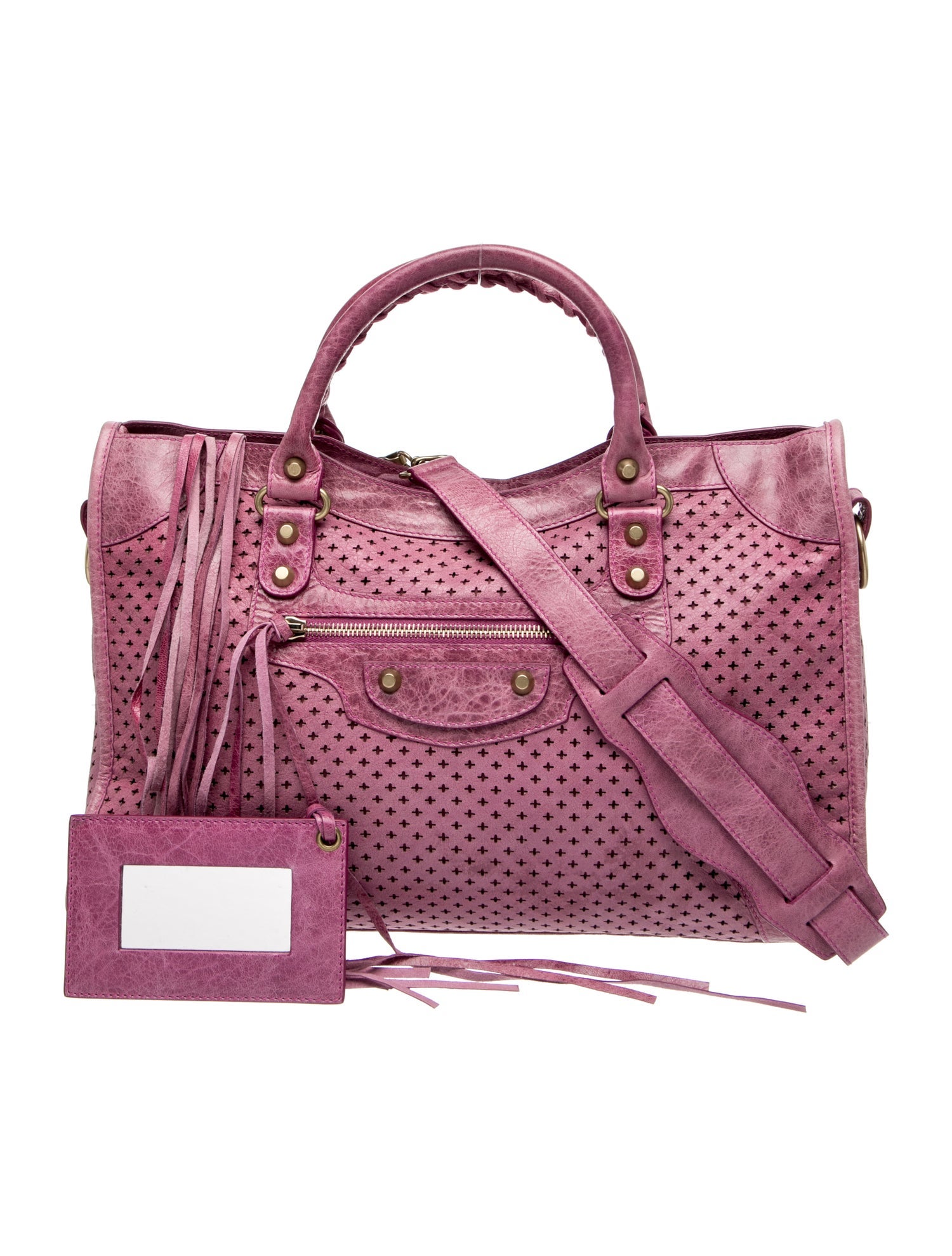 Balenciaga Stingray-Accented Leather Handle Bag - Grey Handle Bags