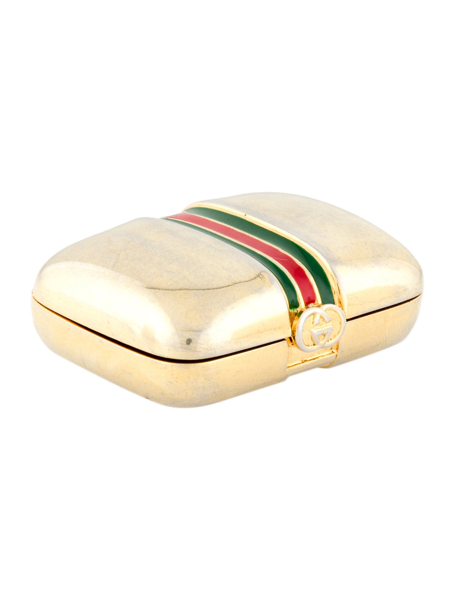 Gucci Vintage Metal Pill Box - Gold Travel, Accessories