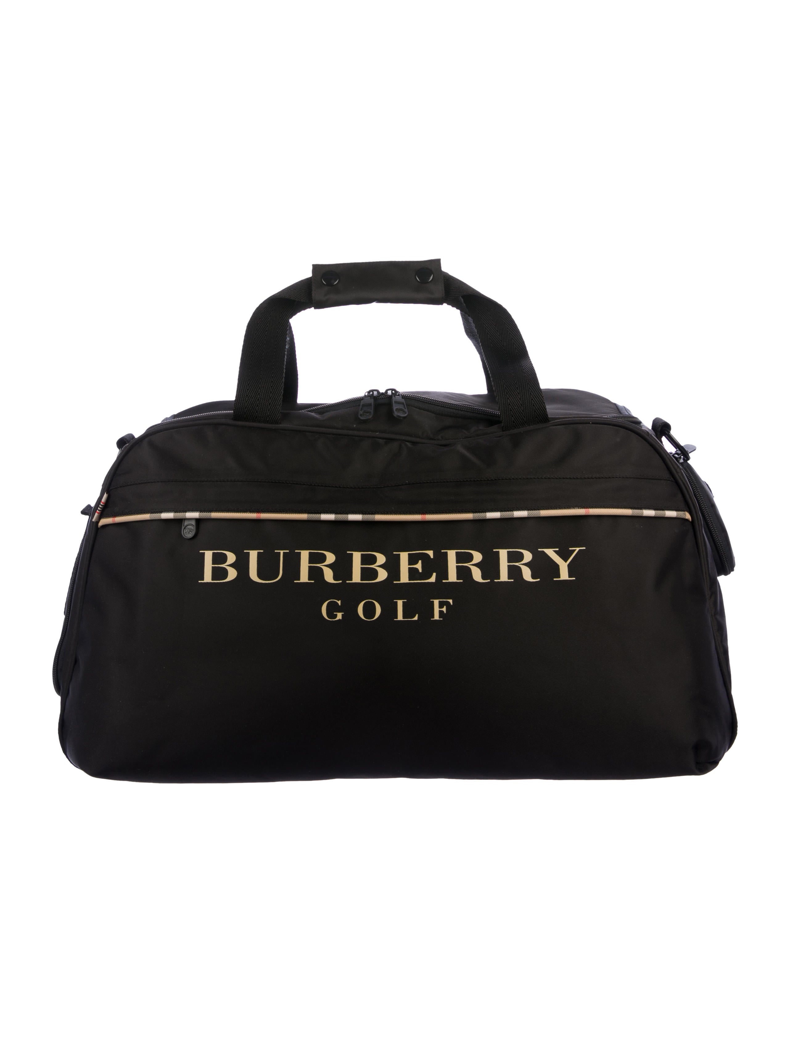 Burberry Golf Nylon Nova Check-Trimmed Duffle Bag - Black Other