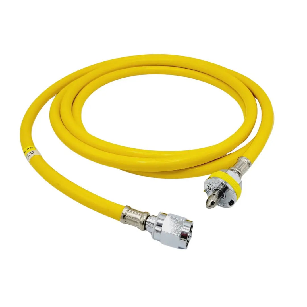 Amvex HS-12U Yellow Air Gas Supply Hose w/ Quick Connect 1/4