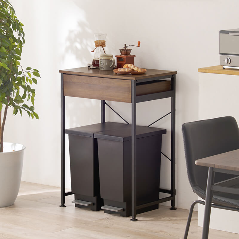 ゴミ箱上キッチンラック 引き出し付き [幅60.5/80.5] | 食器棚