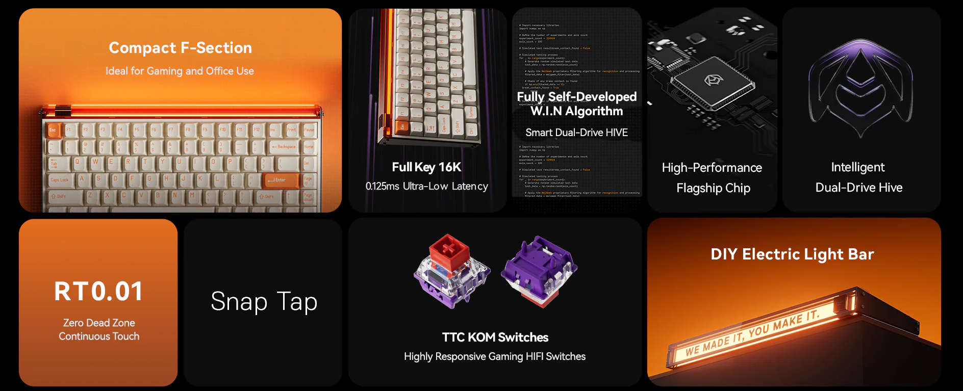Rabbit0-Shop / MelGeek MADE84 Pro Orange ラピッドトリガーキーボード