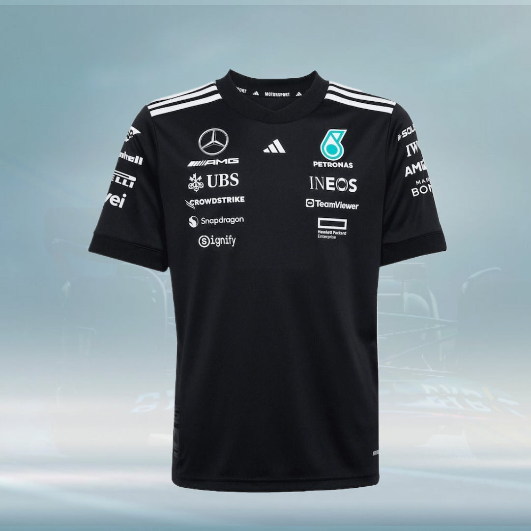 Mercedes AMG Petronas adidas F1 2025 Team Driver T-Shirt - Black