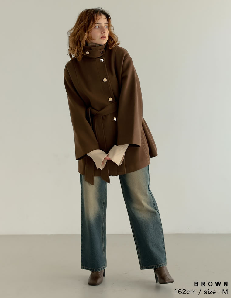 マルチウェイポンチョ風ミドルコート - ジャケット/アウター通販