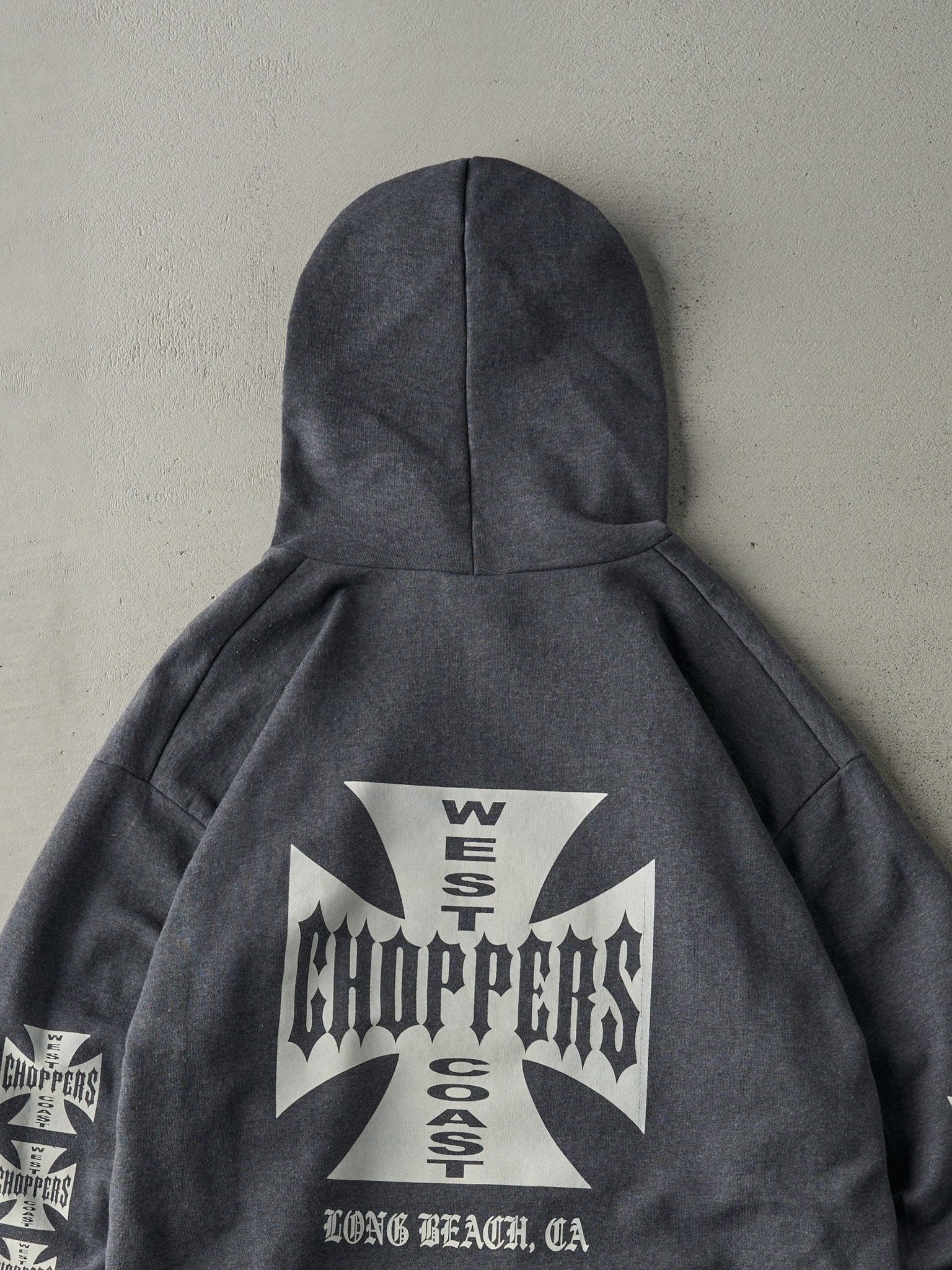 Vintage 90s Charcoal Grey West Coast Choppers Hoodie (L