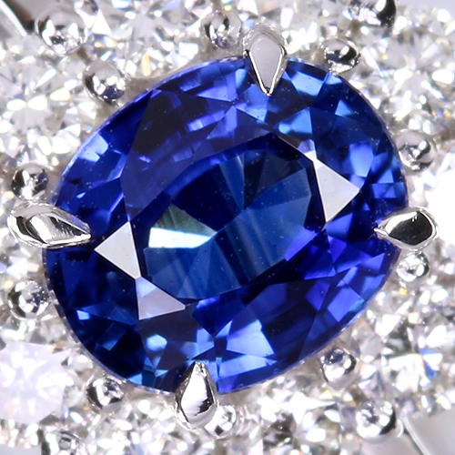 コーンフラワーブルーサファイア 0.77ct ダイヤモンド プラチナ リング