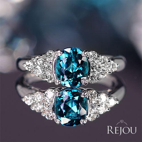 インディゴライトトルマリン(ブルートルマリン) 1.1ct ダイヤモンド