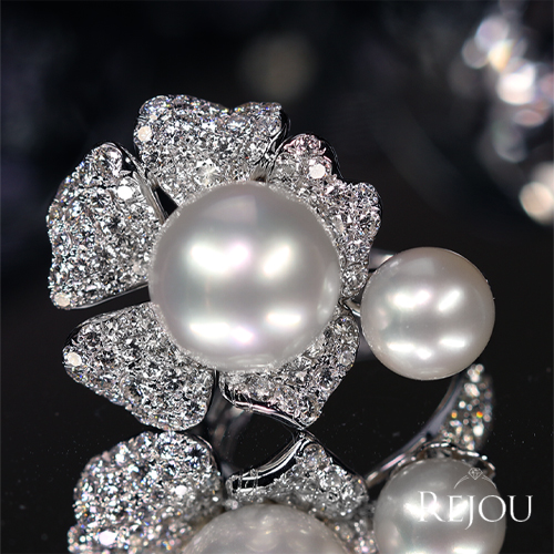 南洋白蝶真珠 12.3㎜/8.6㎜ ダイヤモンド 3.07ct ホワイトゴールド