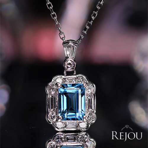 スイスブルートパーズ 1.7ct ダイヤモンド 0.5ct プラチナ ネックレス