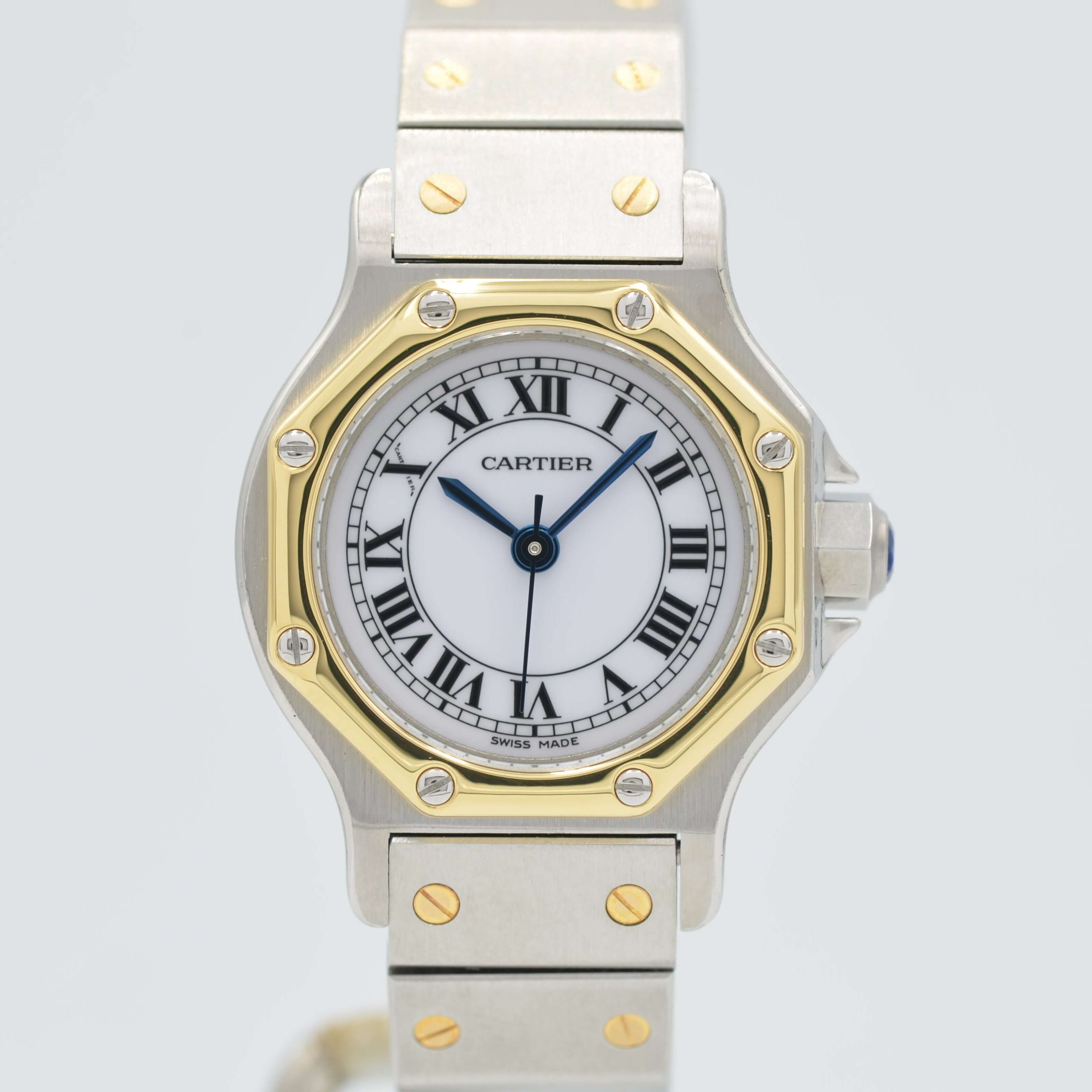Cartier】カルティエサントスオクタゴン SM 18KYG×SS 永久保証書付き