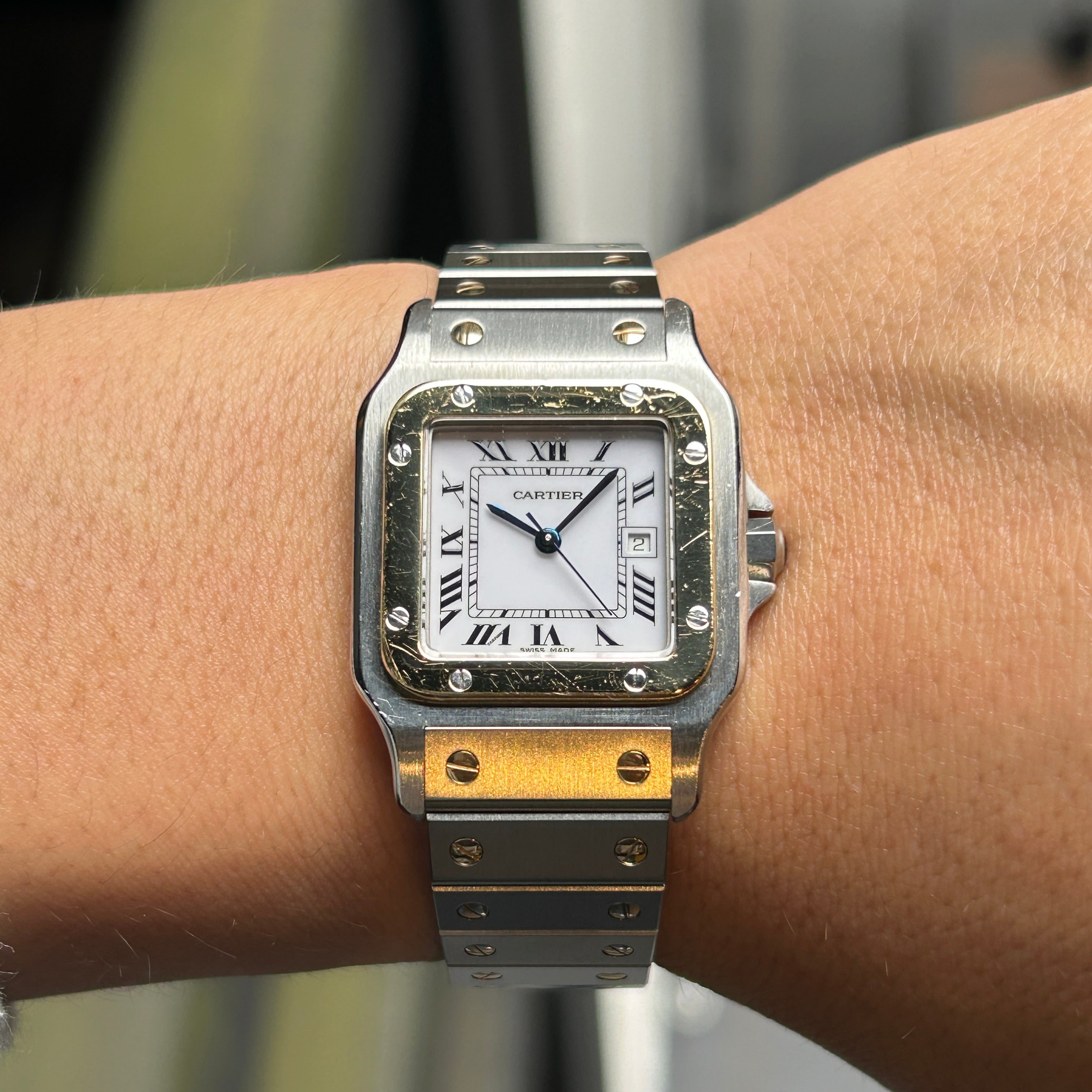 Cartier】カルティエサントスガルベ LM 自動巻き 18KYG×SS後期型