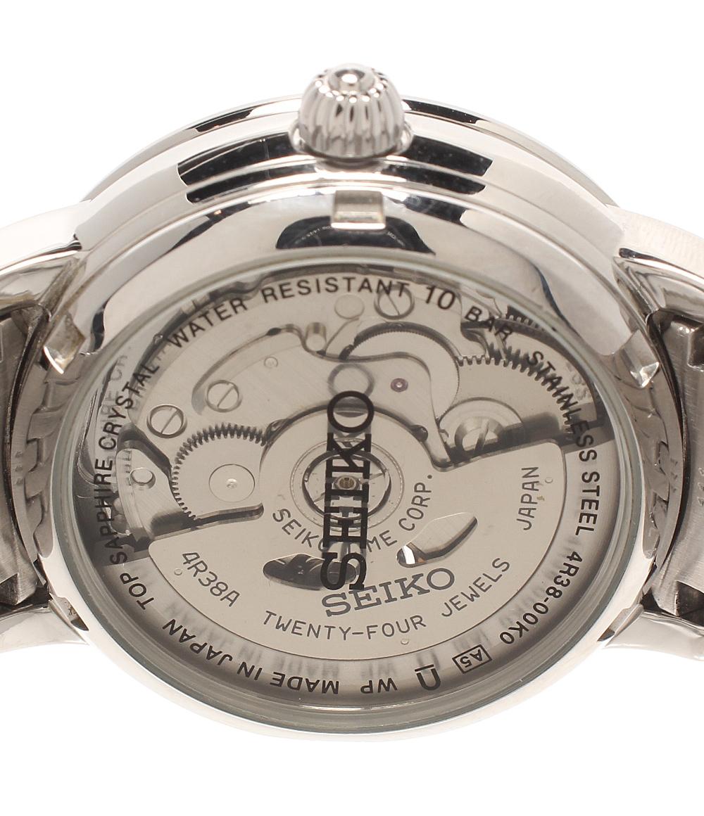 SEIKO 腕時計 自動巻き ブラック 4R38-00K0 メンズ セイコー – Rehello
