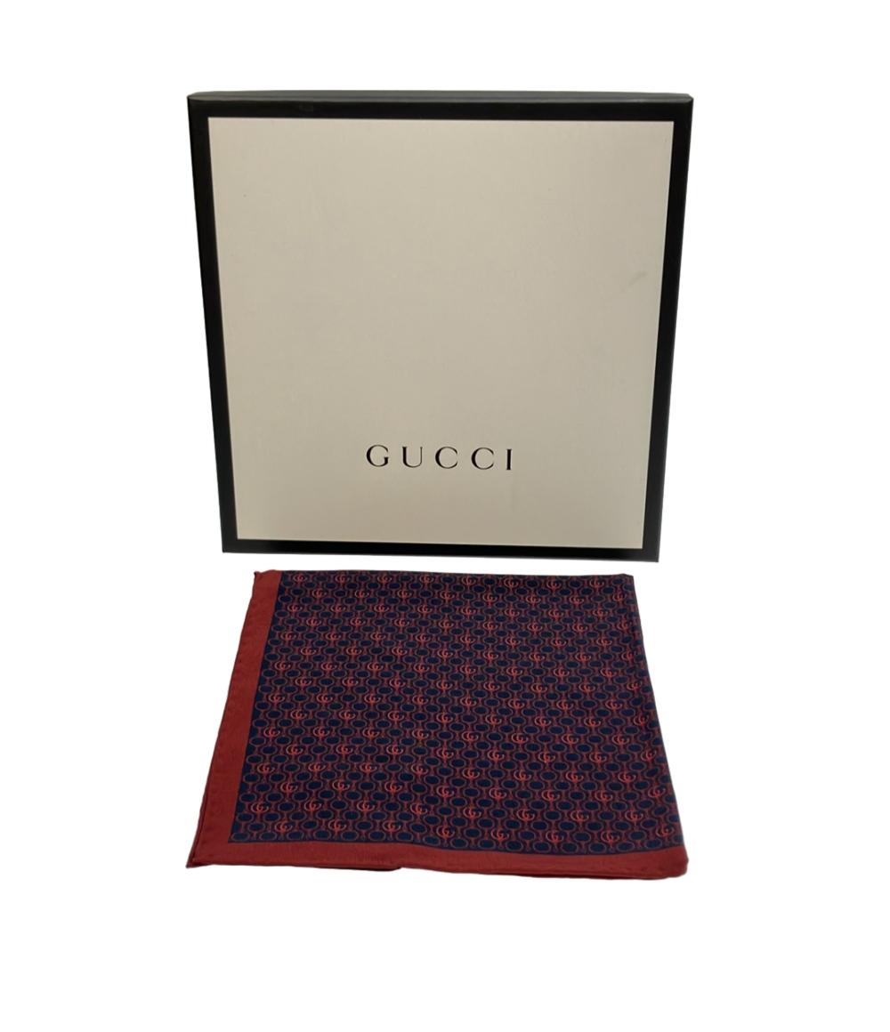 美品 GUCCI ポケットチーフ ハンカチ シルク100% メンズ グッチ
