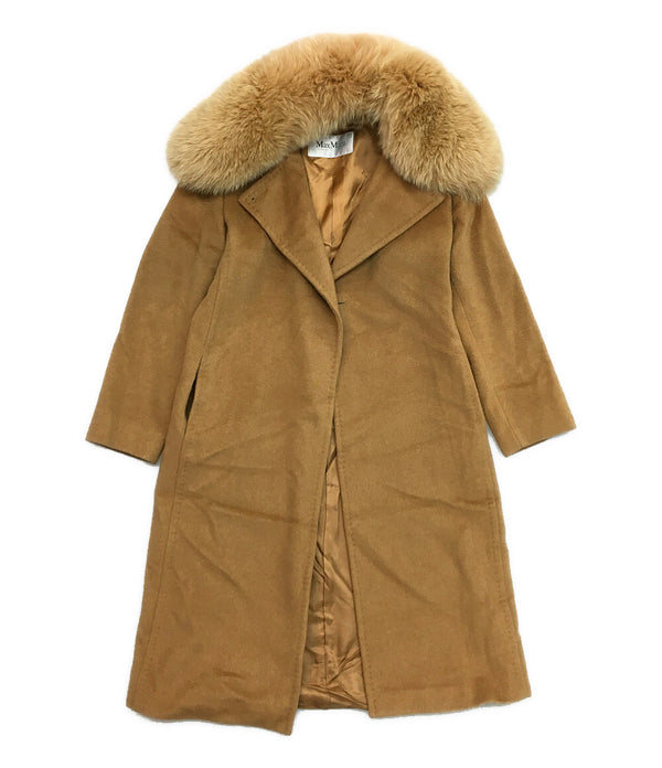 MAX MARA ファーガウンコート キャメル レディース SIZE 40 マックス