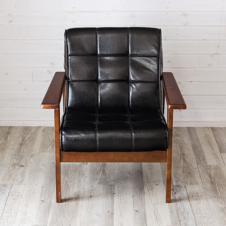 オールドカリモク ヴィンテージソファ ミッドセンチュリー レザー 1脚