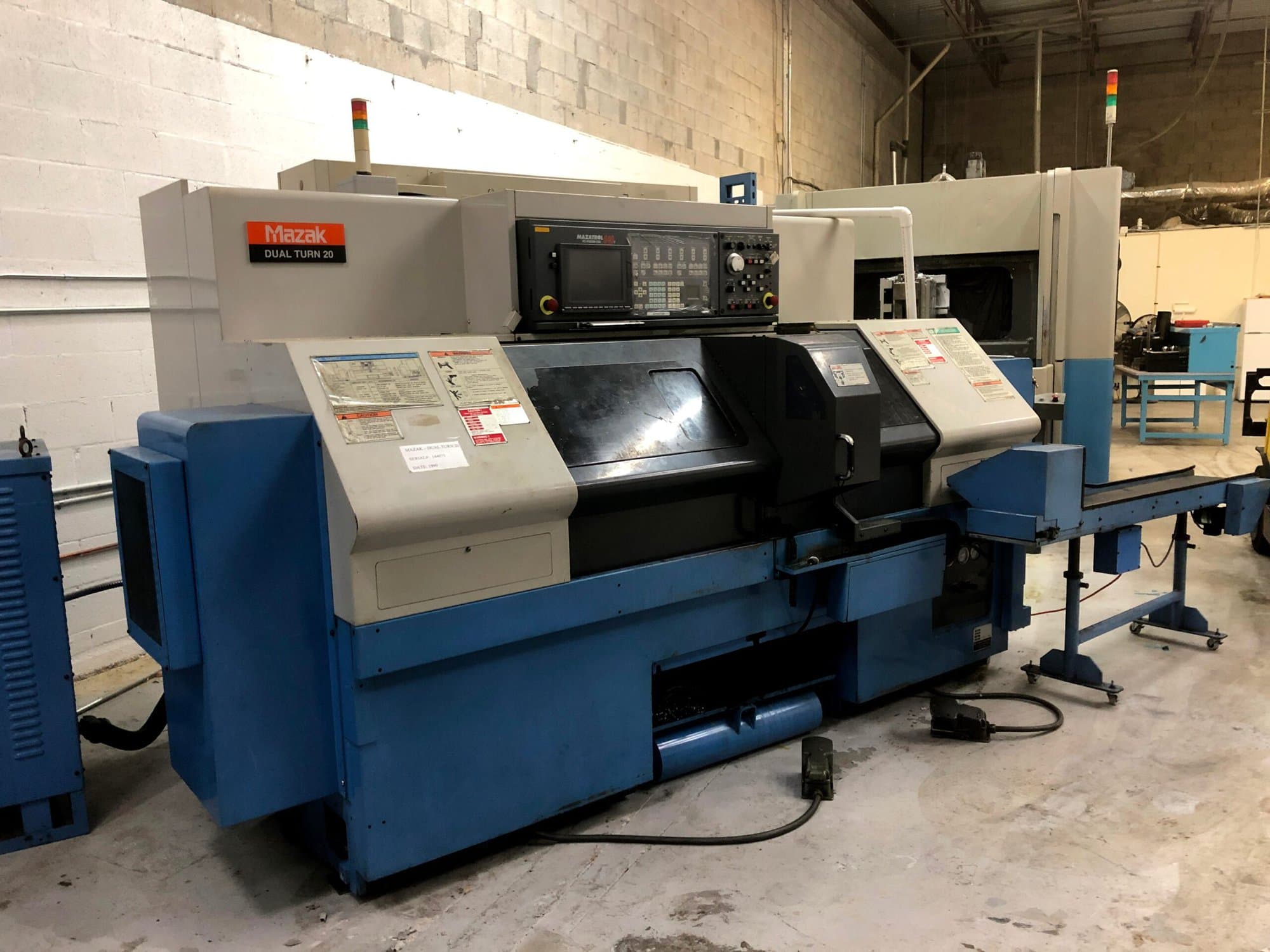 Mazak Dual Turn 20 Lathe, 1999 - Chip Conveyor, Parts Catcher