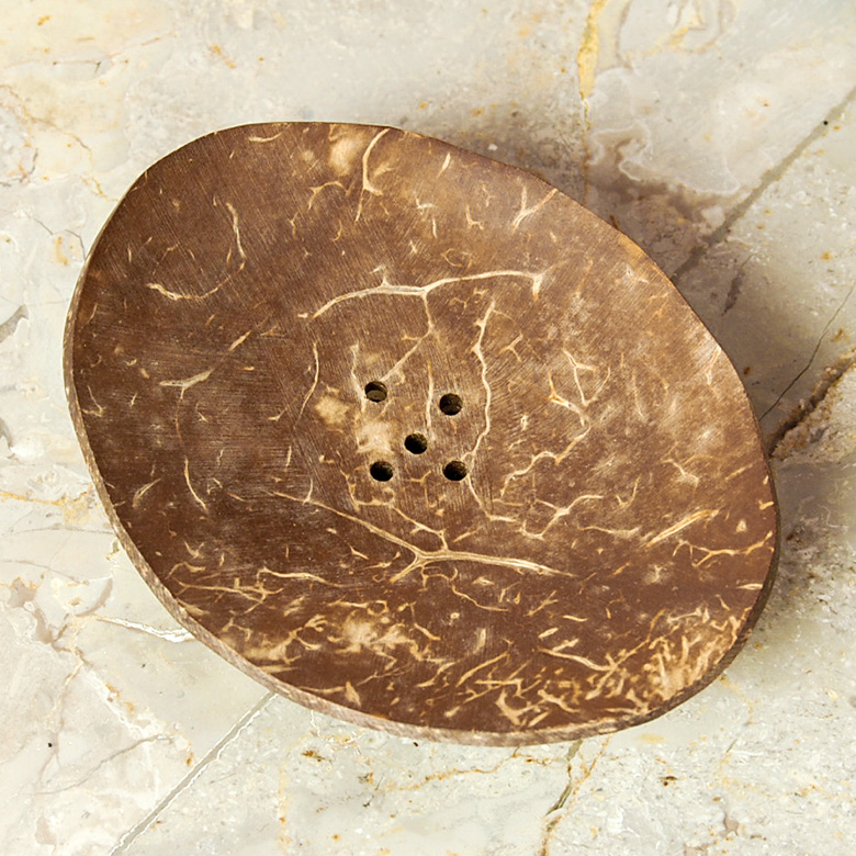 ココナッツの殻で出来た船の形のようなソープディッシュ[10431]【石鹸