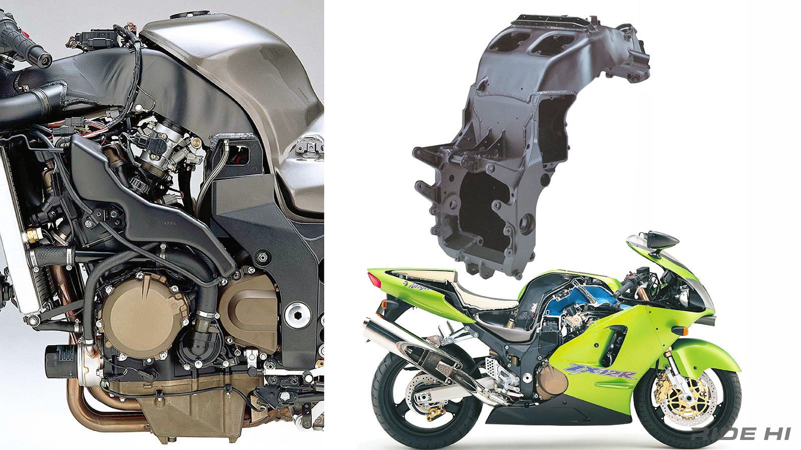 ZX-12Rのエンジン上を通る独創のモノコックフレーム！【このバイクに