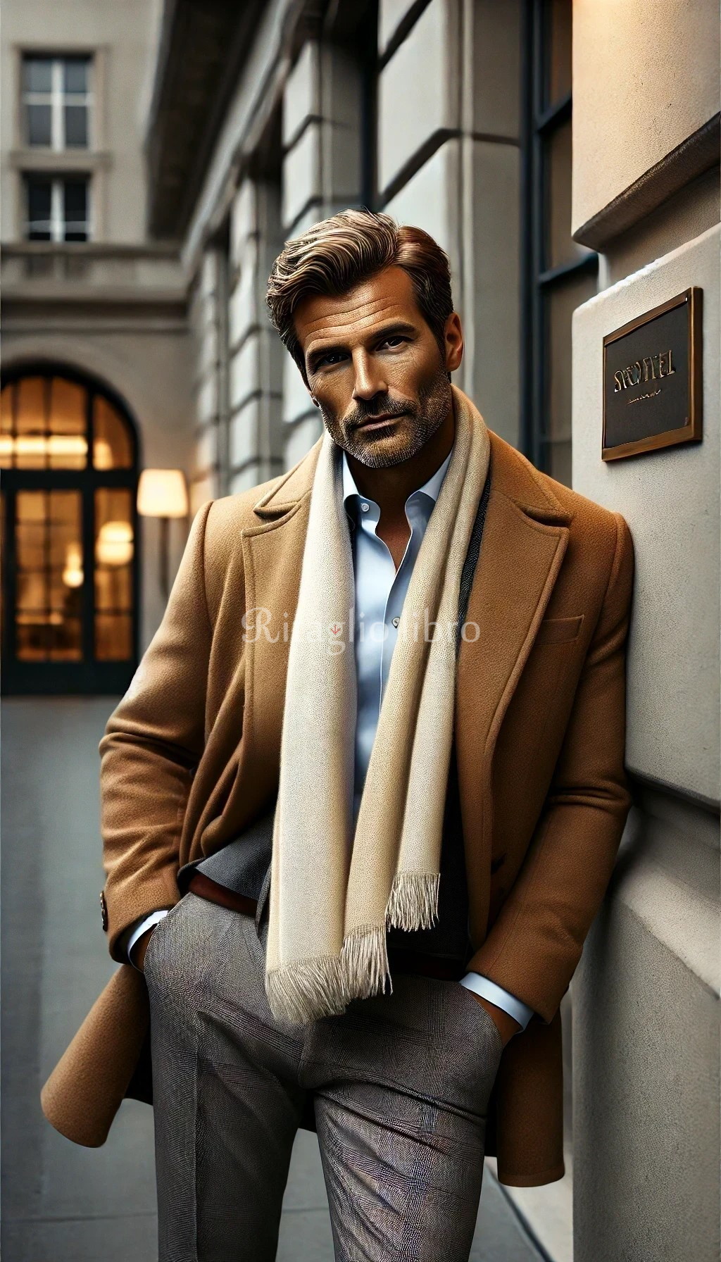 美品 ラブレス メンズ チェスターコート キャメル ウール アウター