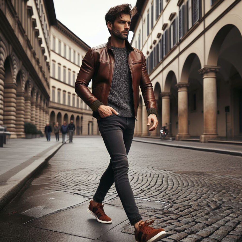 ブラウンのレザージャケットの魅力と40代の着こなし術 コーデ