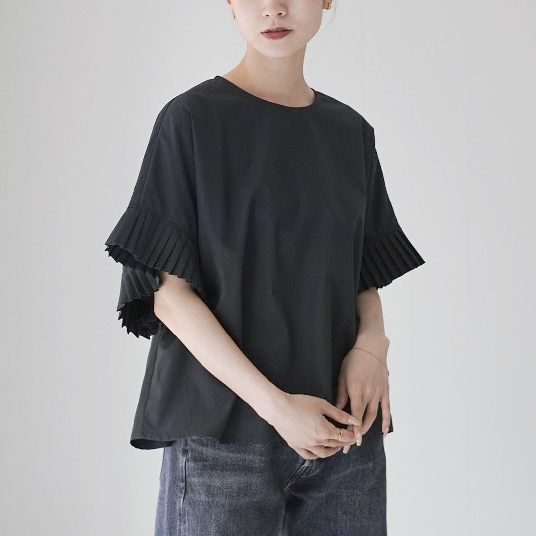 mizuiro ind（ミズイロインド） プリーツ スリーブ プルオーバー