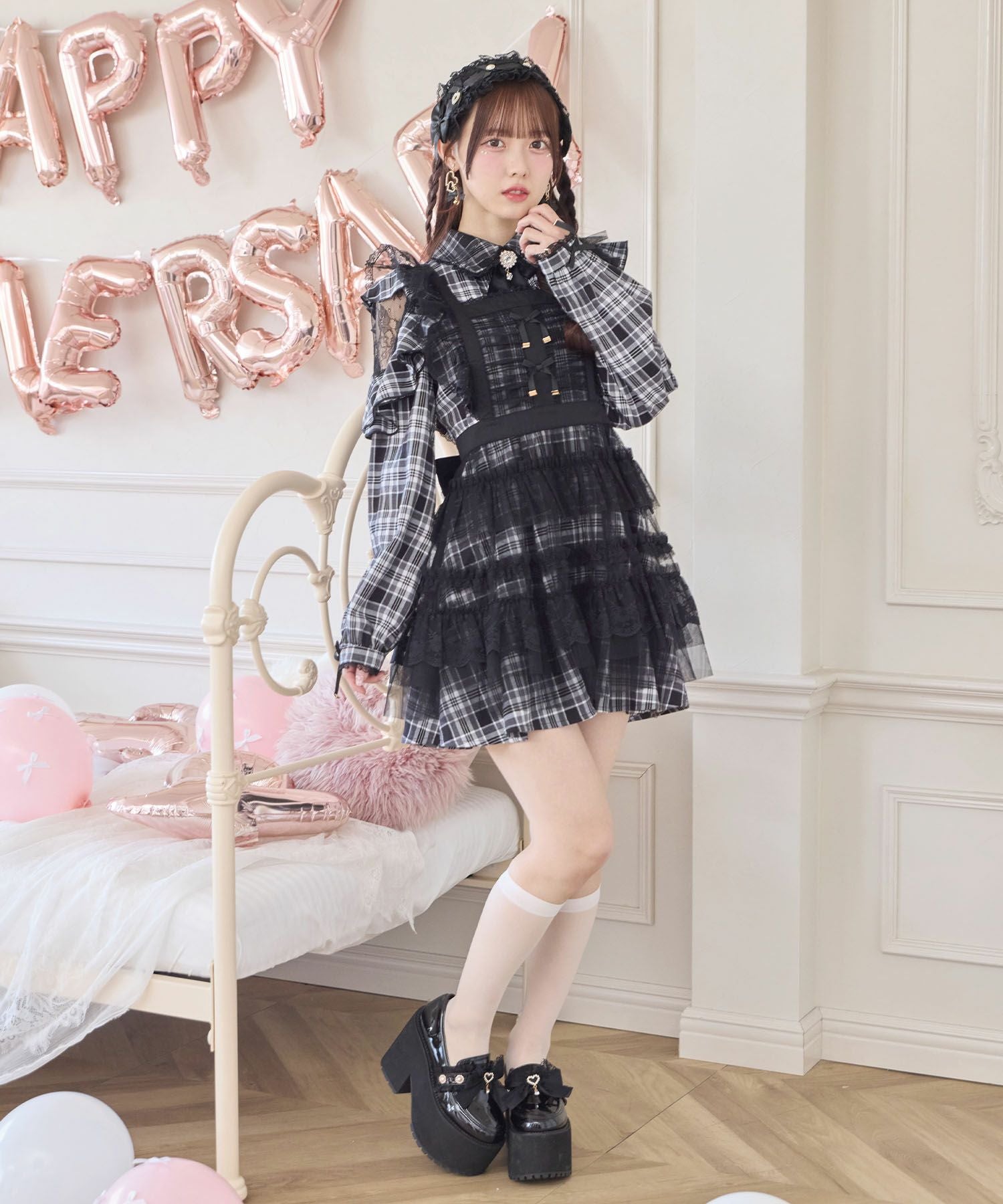 チュールエプロン付きメイドワンピース | Rlab store