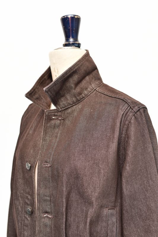 AURALEE WASHED HARD TWIST DENIM BLOUSON col.BROWN - rollot