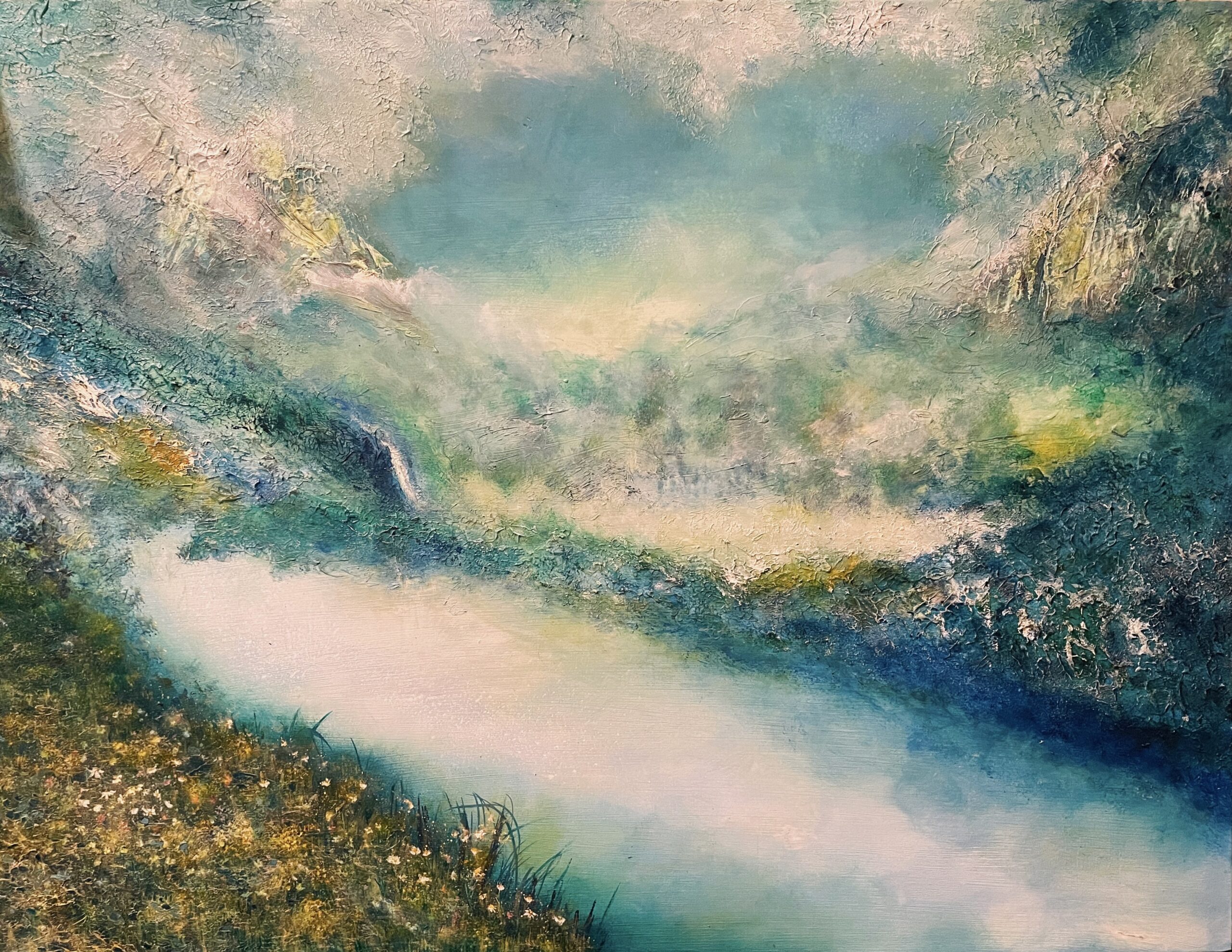 雨の風景画の完成＆生まれ故郷の風景を描こう！大人の趣味のアクリル