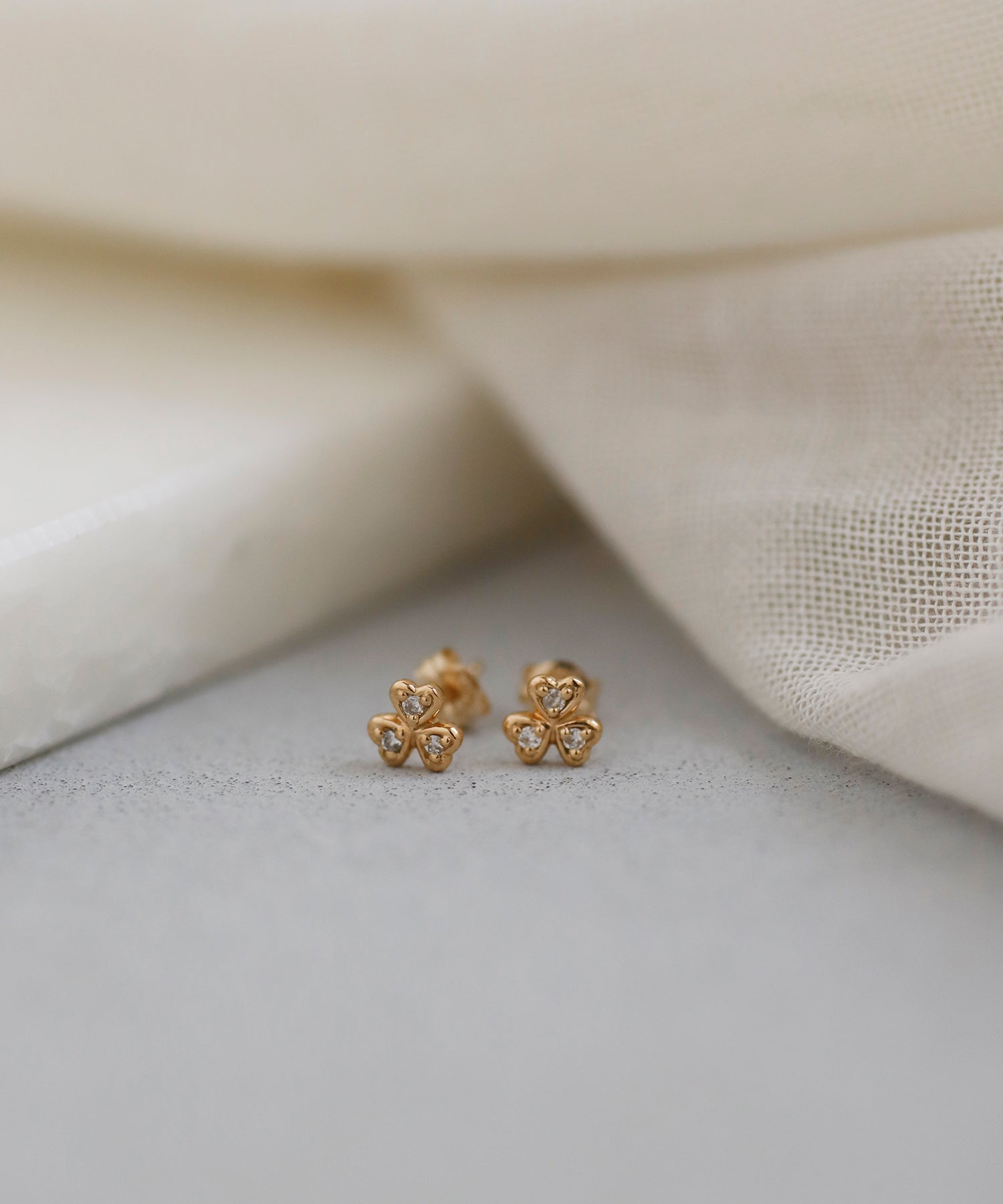 SIENAROSE】クローバーモチーフダイヤピアス｜アネモネ・シエナロゼ