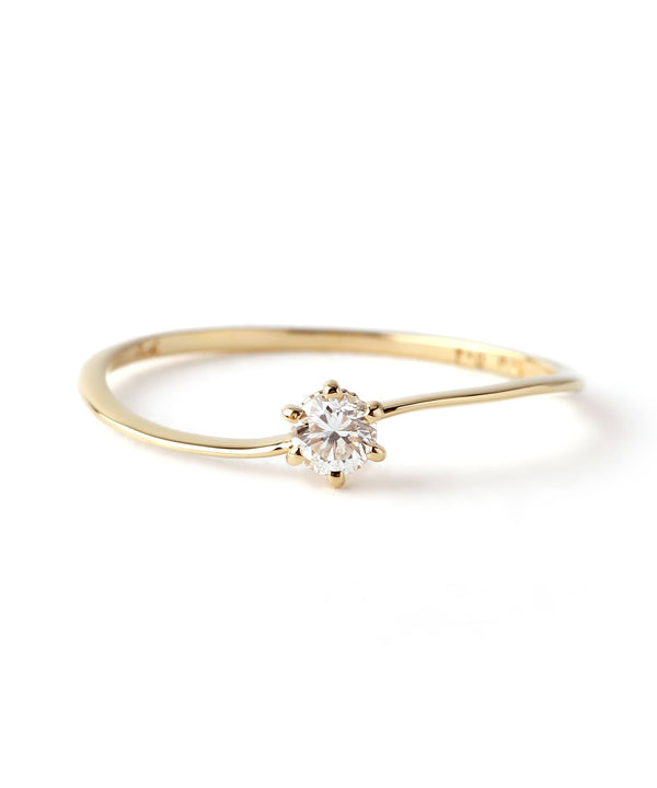 SIENA ROSE】ひねりラインの一粒ダイヤリング[ロゼチナ]｜SANPO ONLINE