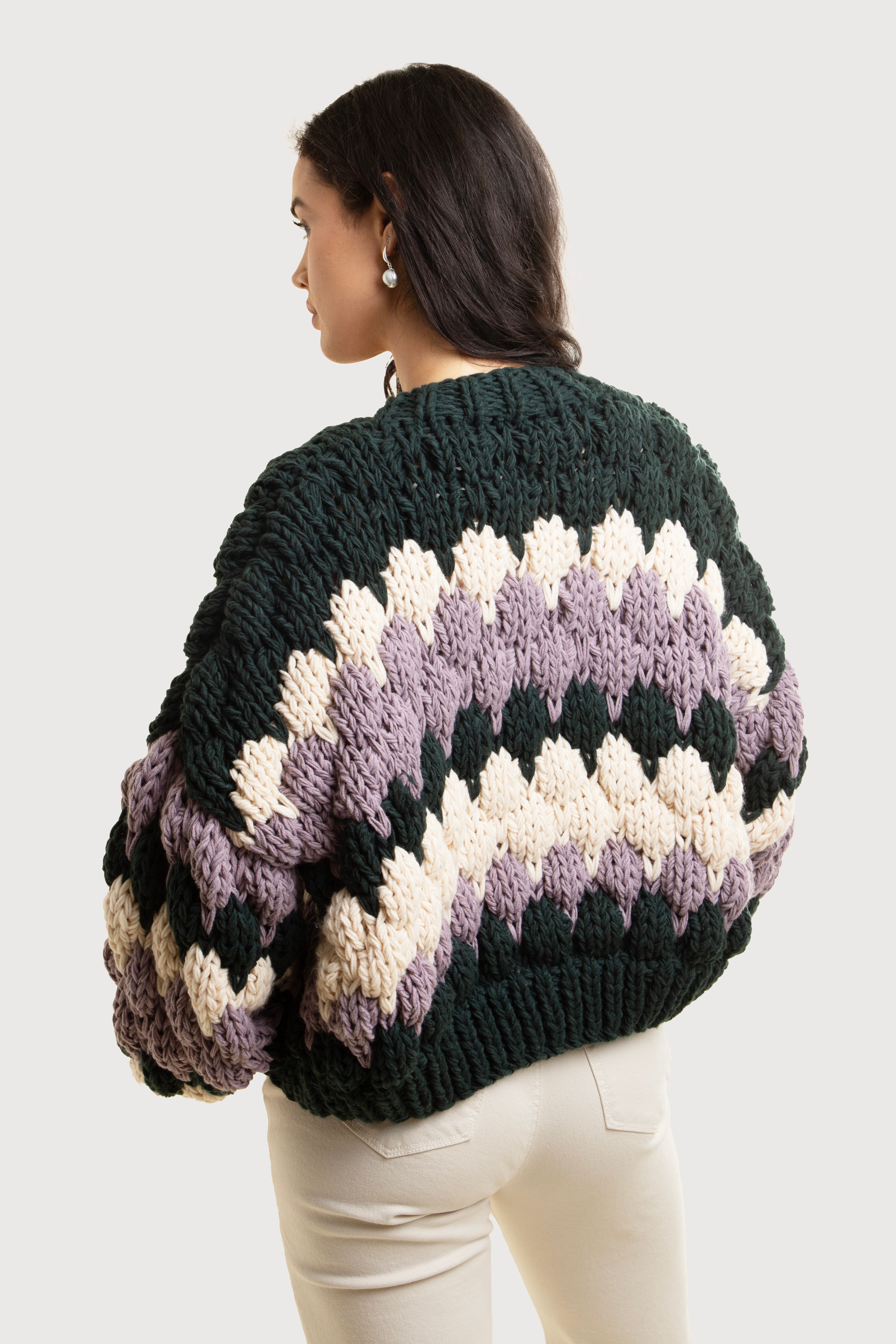 Chunky Knit Cardigan Cropped – SAACHI