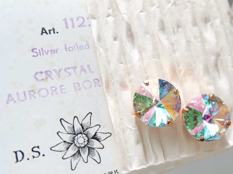 スワロフスキーヴィンテージ #1122 リボリ16ミリ【クリスタルオーロラ